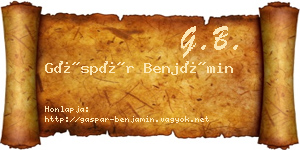 Gáspár Benjámin névjegykártya